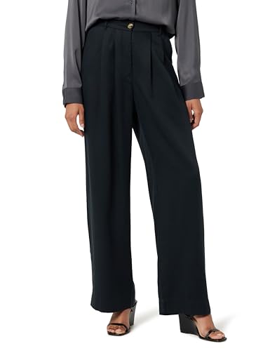 The Drop Women's Amalia Relaxed Pleated Trousers, Black, Small