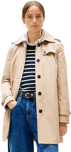Tommy Hilfiger Women's Heritage Single Breasted Trench Coat, Beige (nos Beige), Xxl