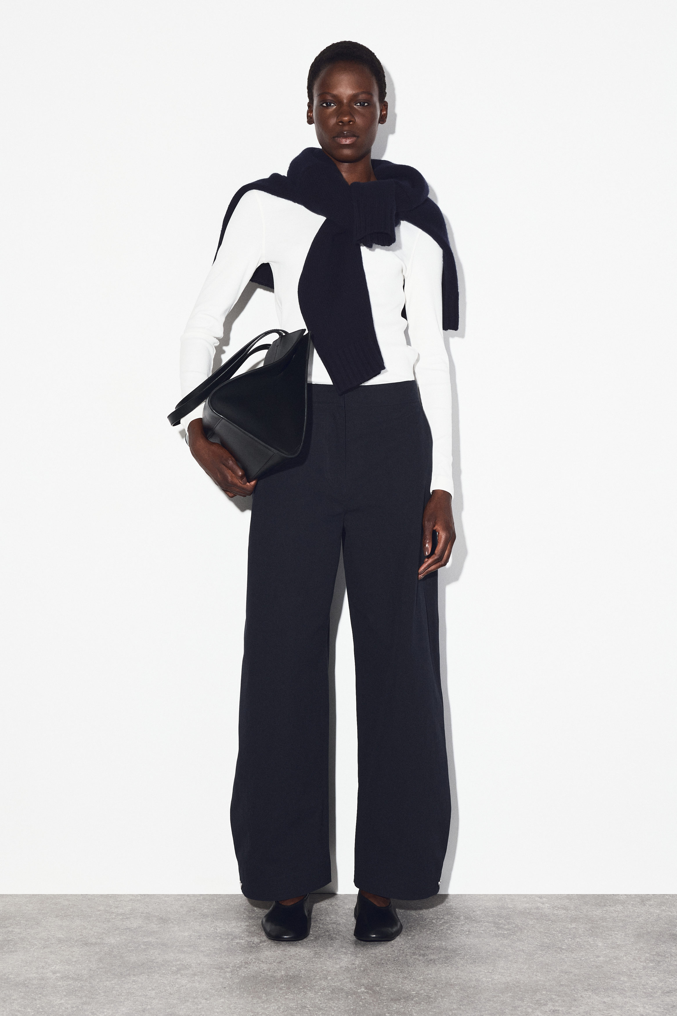 Pima Cotton Barrel-Leg Pants