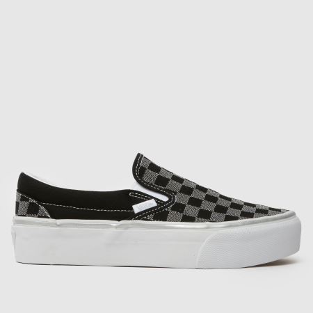 Vans Classic Slip on Platform in Black &amp; Grey
