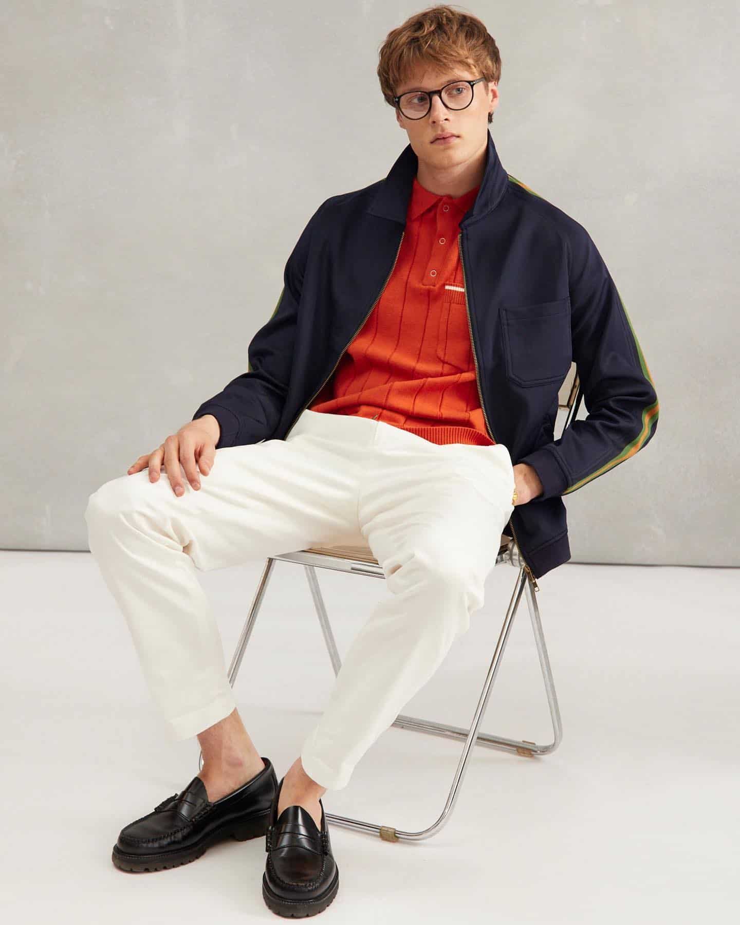 Man lounging wearing athleisure outfit