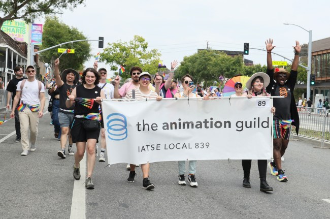 WEST HOLLYWOOD, CALIFORNIA - JUNE 02: IATSE Local 839 at the 2024 WeHo Pride Parade on June 02, 2024 in West Hollywood, California.  (Photo by Rodin Eckenroth/Getty Images)