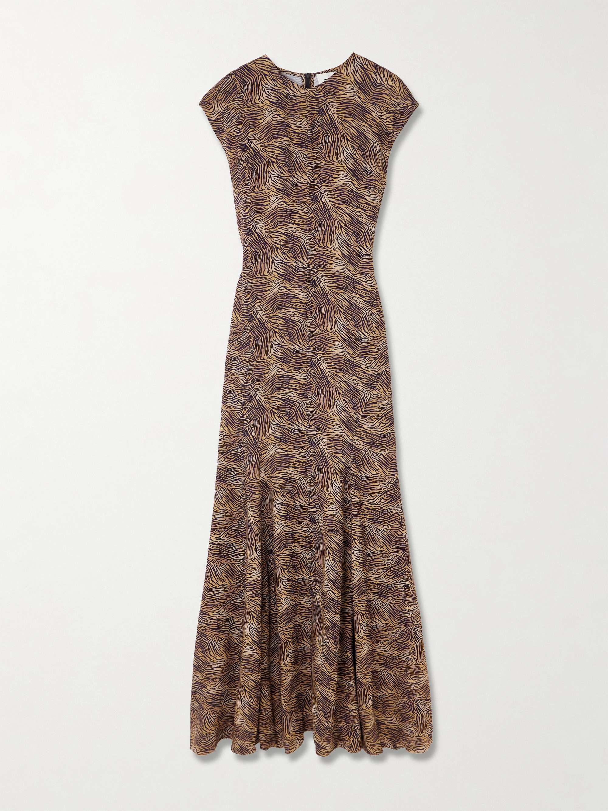 Vanja Zebra-Print Stretch-Crepe Maxi Dress