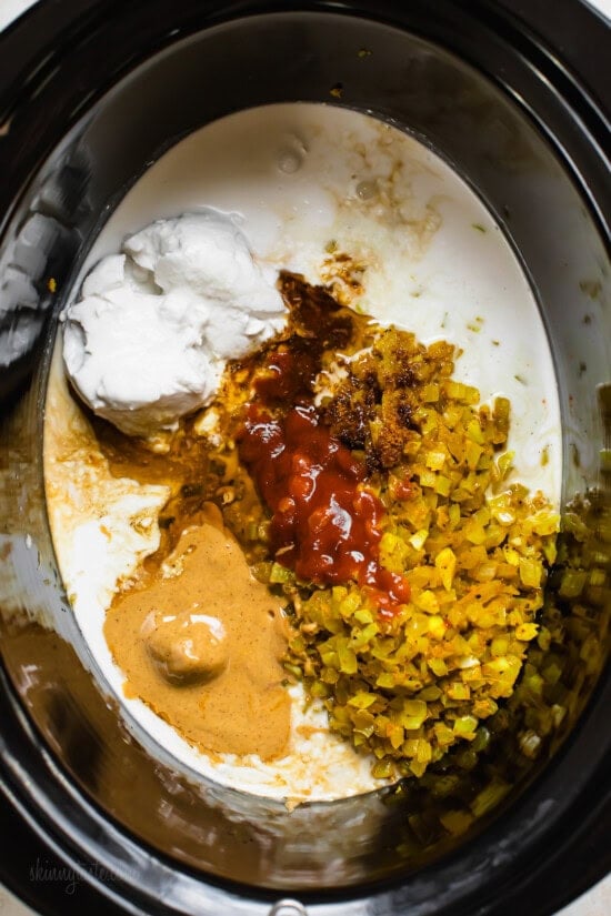 Peanut Chicken ingredients in slow cooker