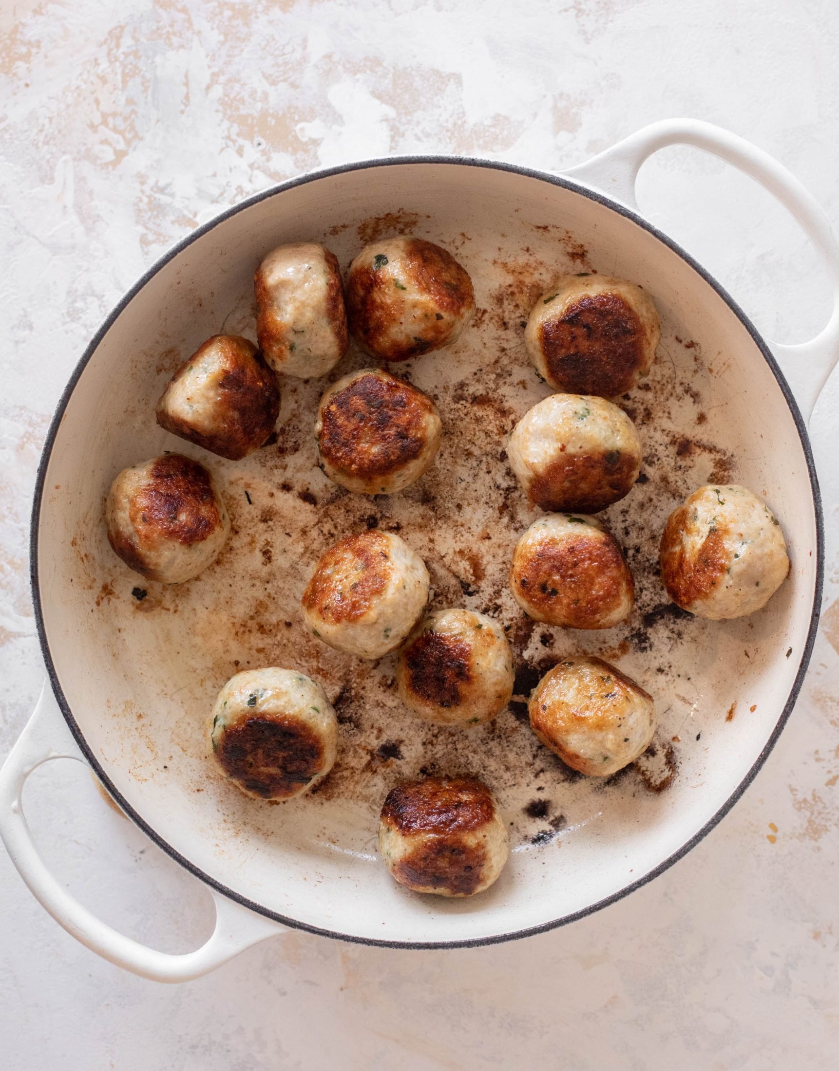 garlic butter chicken meatballs and noodles