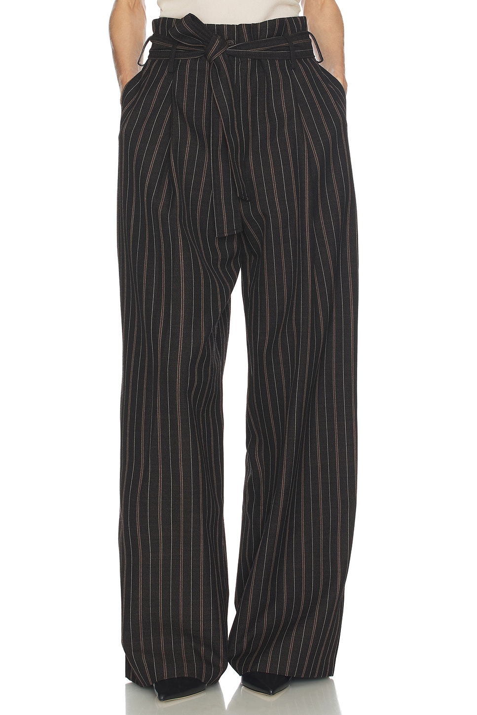 Stripe Twill Super Baggy Pants