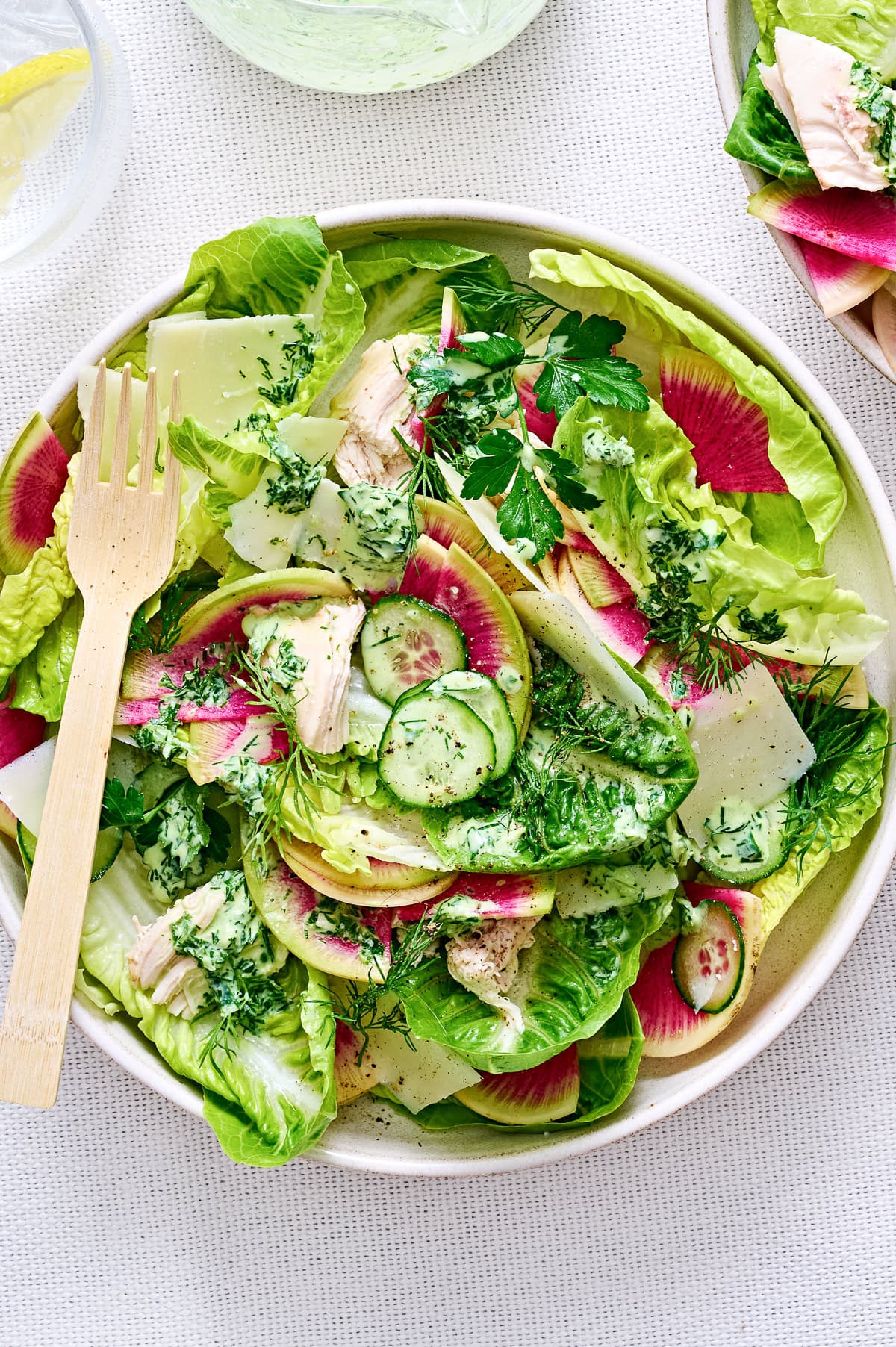 Green Goddess Caesar Salad with Chicken