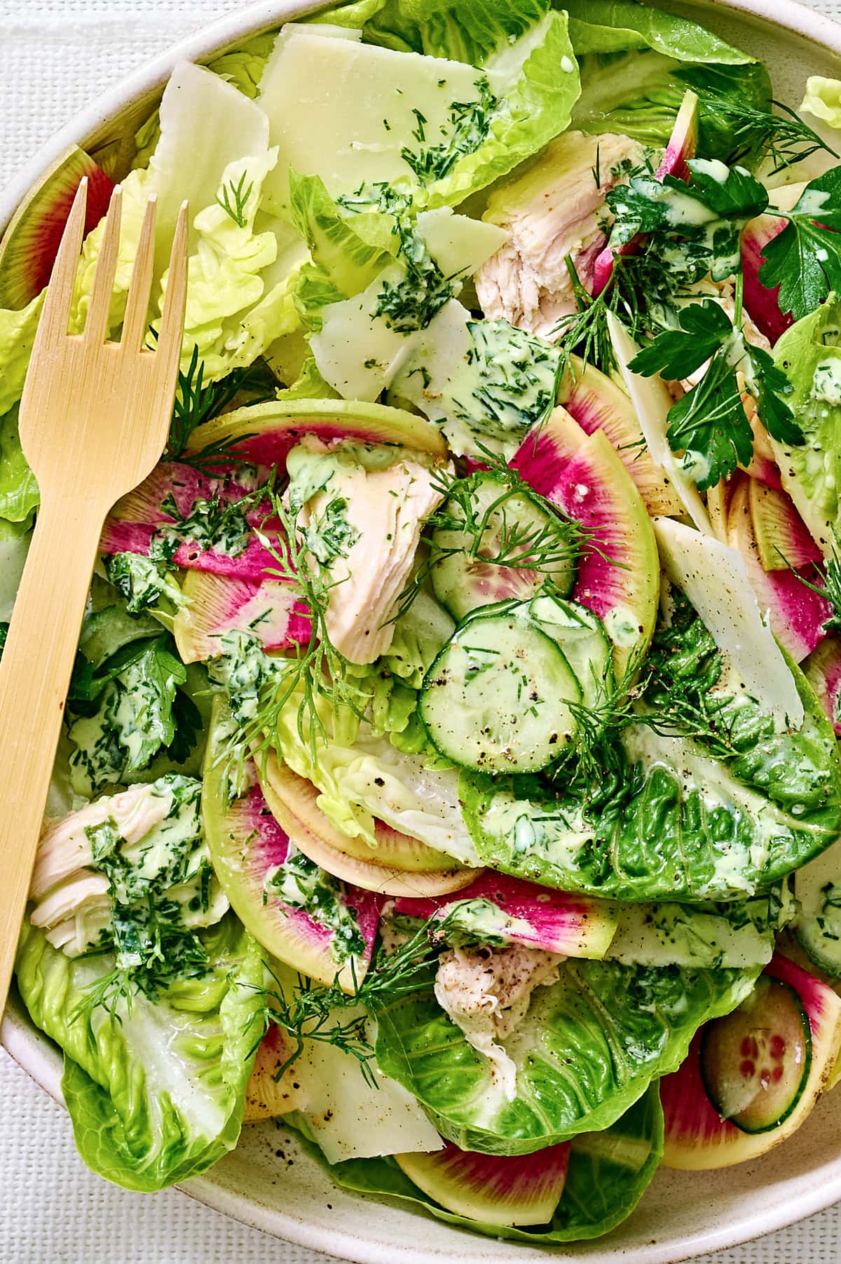 Green Goddess Caesar Salad with Chicken