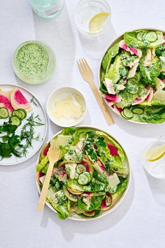 Green Goddess Caesar Salad with Chicken