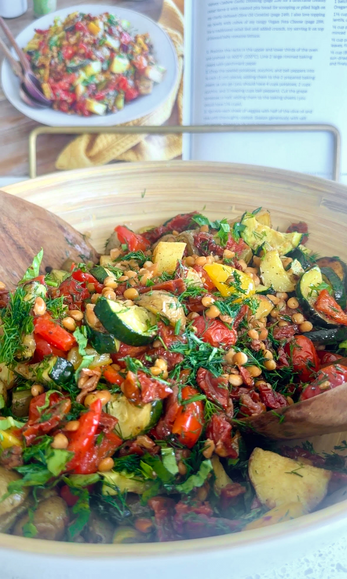 Warm and Cozy Roasted Mediterranean Lentil Salad