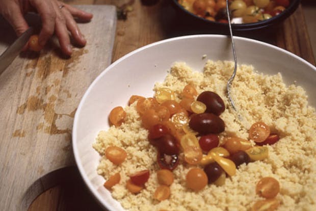 Cherry Tomato Couscous with Chickpeas