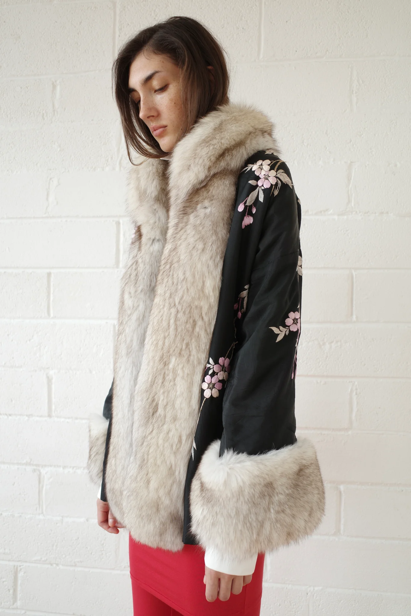 Conner Ives, Demi Couture Reconstituted Vintage Fur and Silk Robe