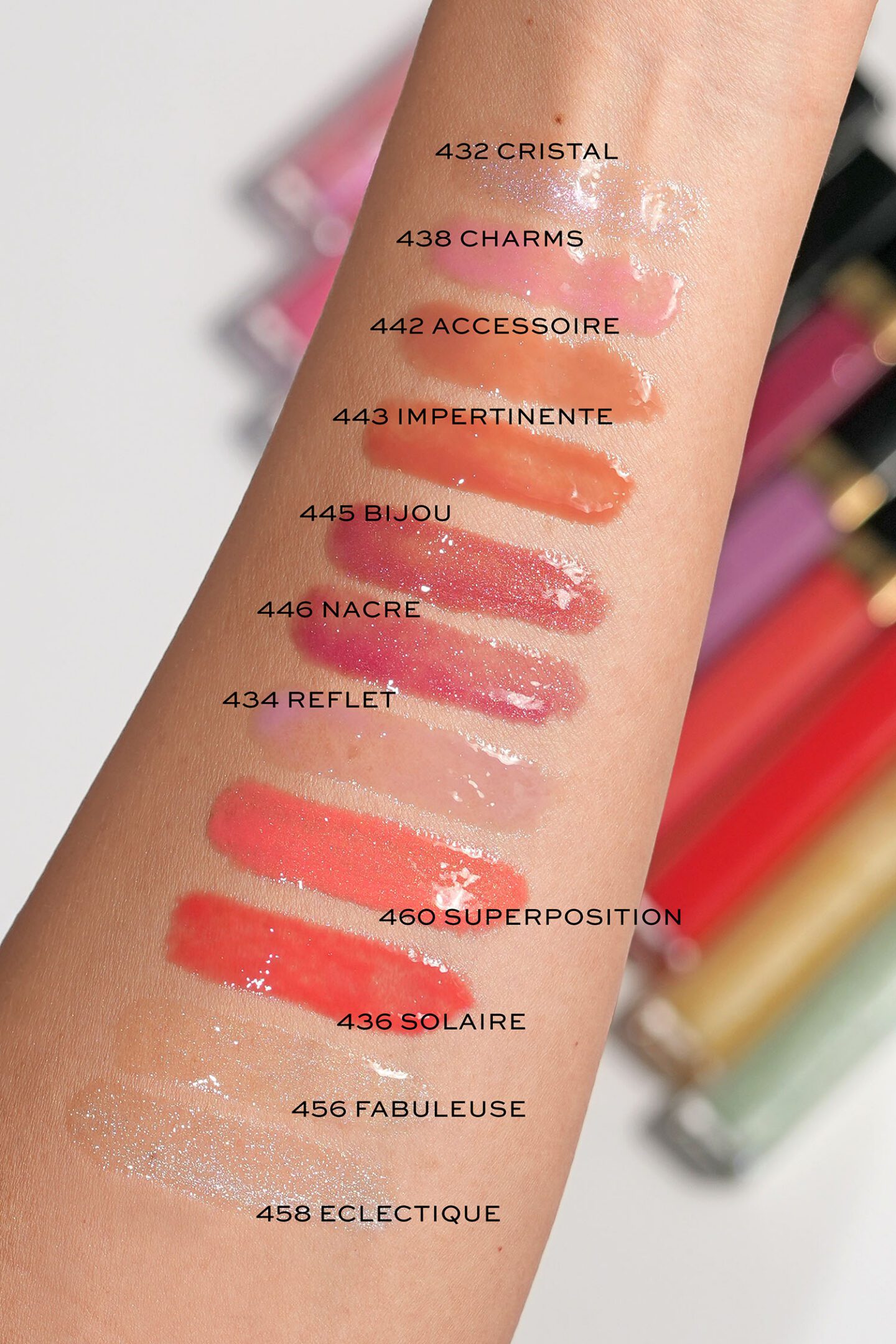 Chanel Rouge Coco Hydra Gloss swatches