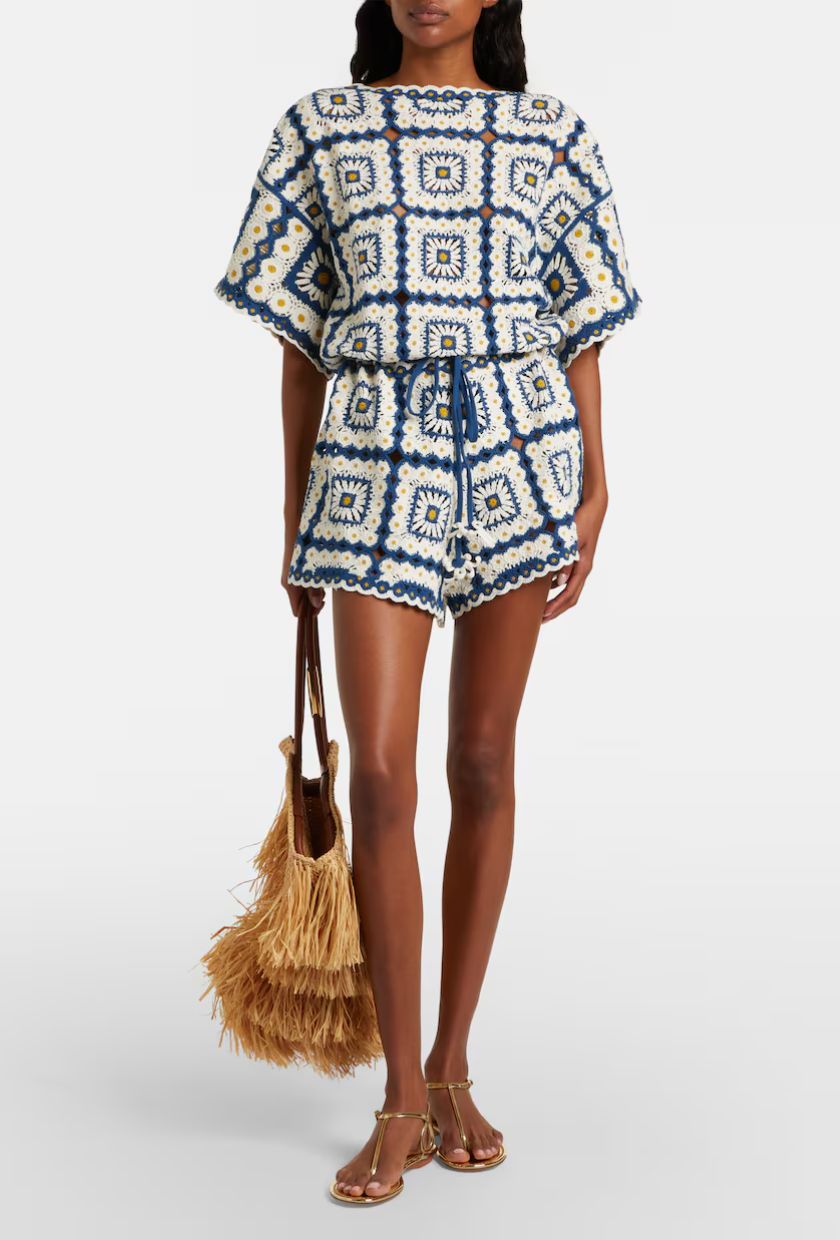 Al&eacute;mais, Dolly crochet cotton romper