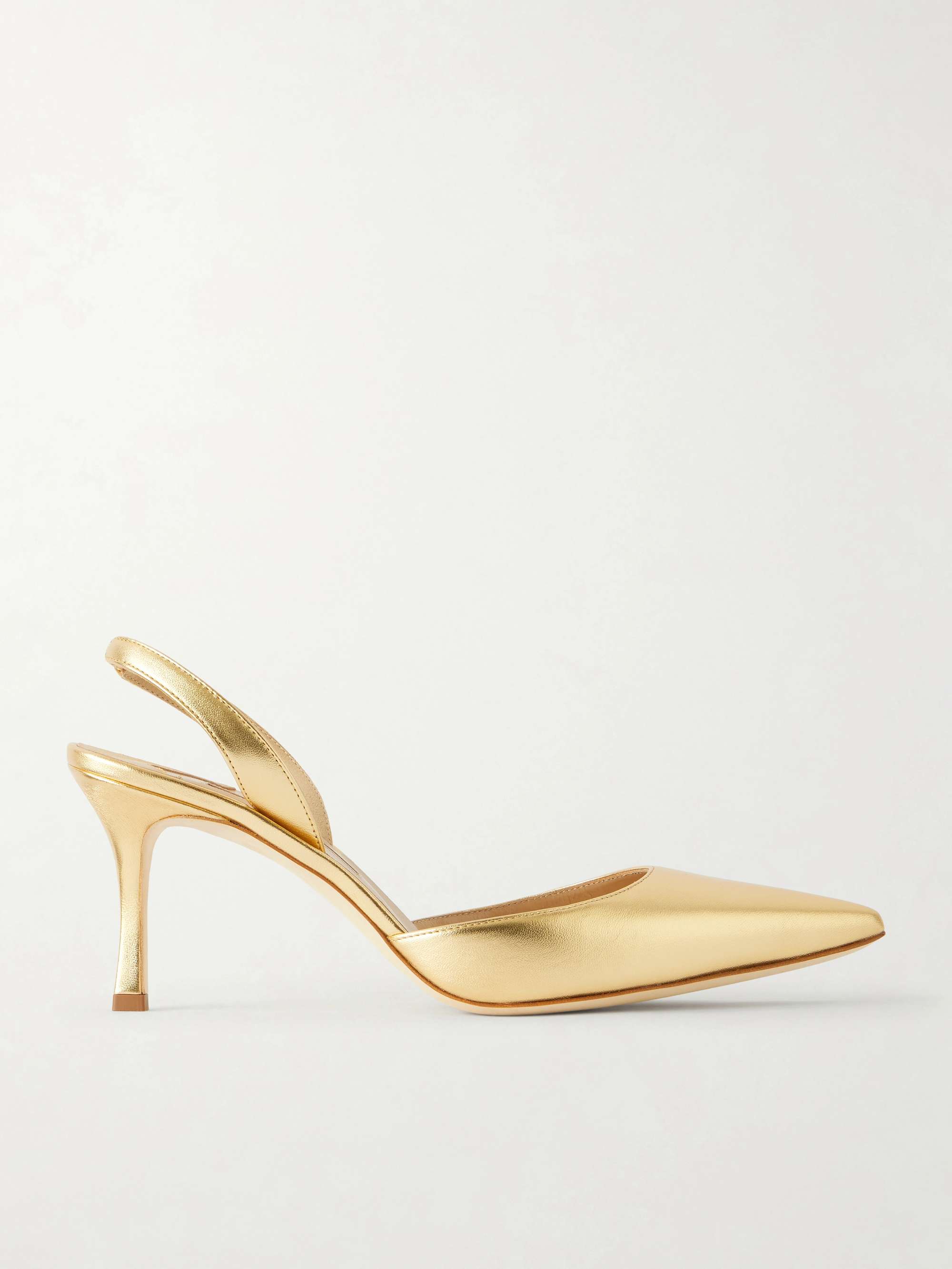 Carolyne 50 Metallic Leather Slingback Pumps