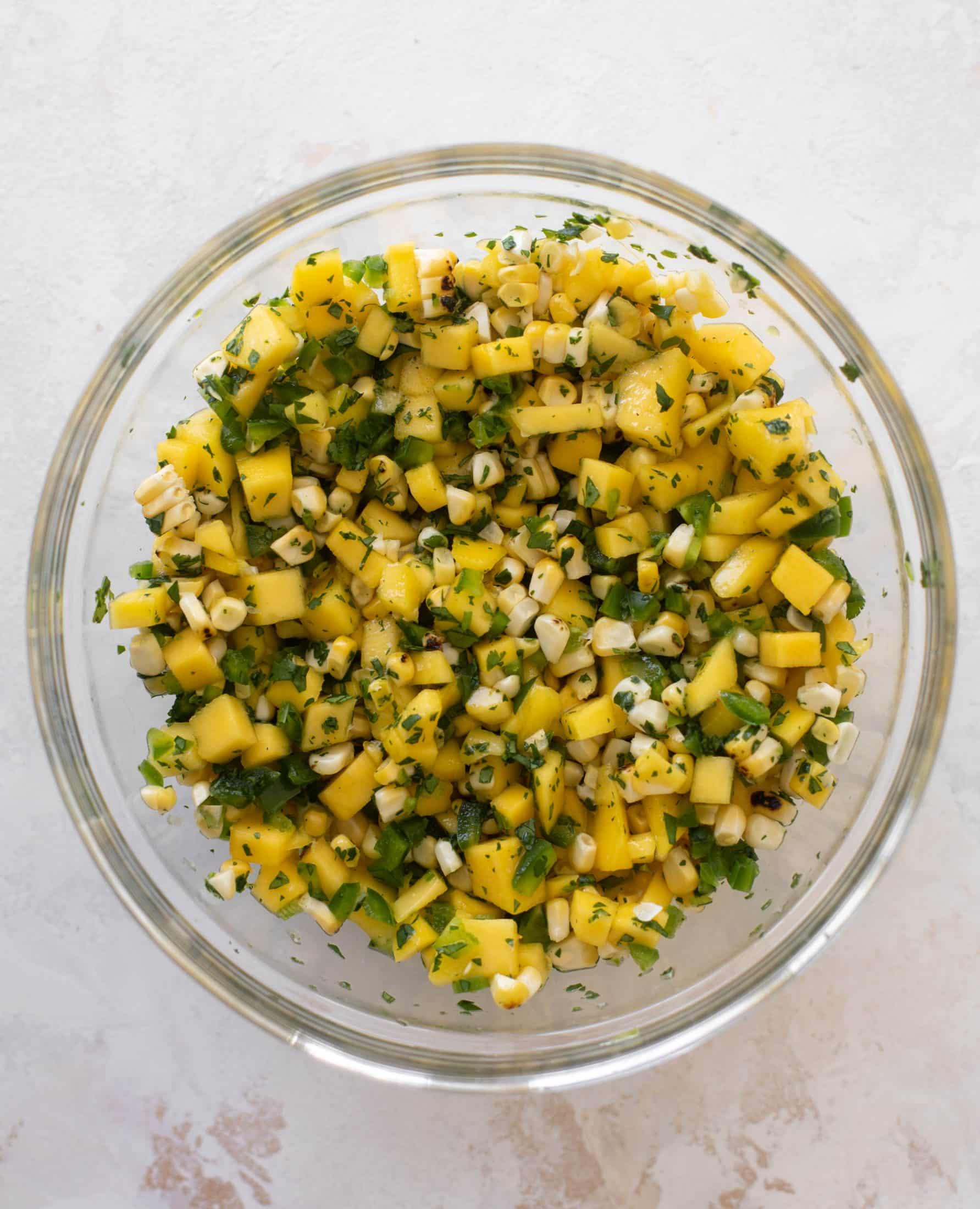 chili lime chicken thighs with mango corn salsa