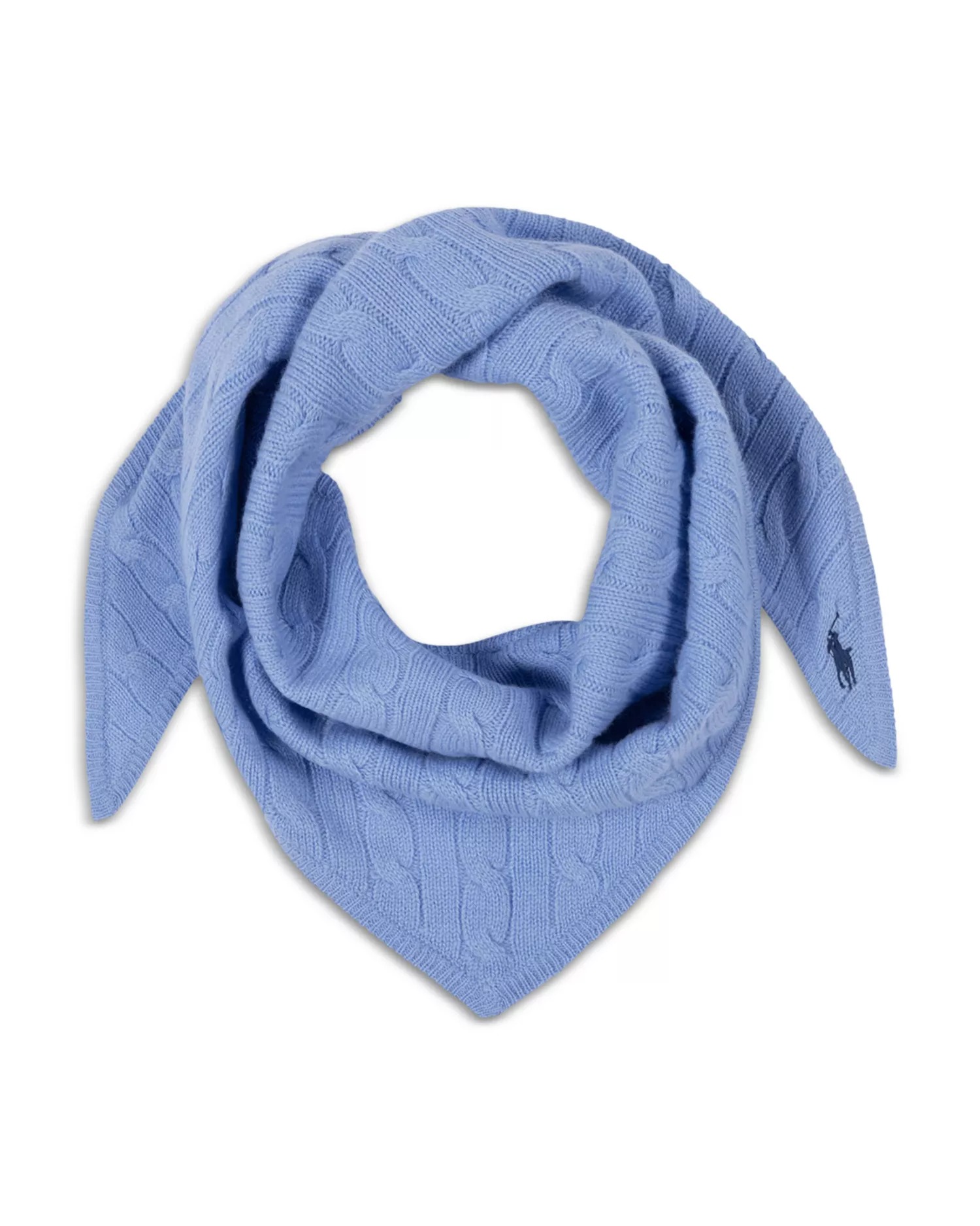 Polo Ralph Lauren, Cable Knit Wool &amp; Cashmere Triangle Scarf in Dress Shir
