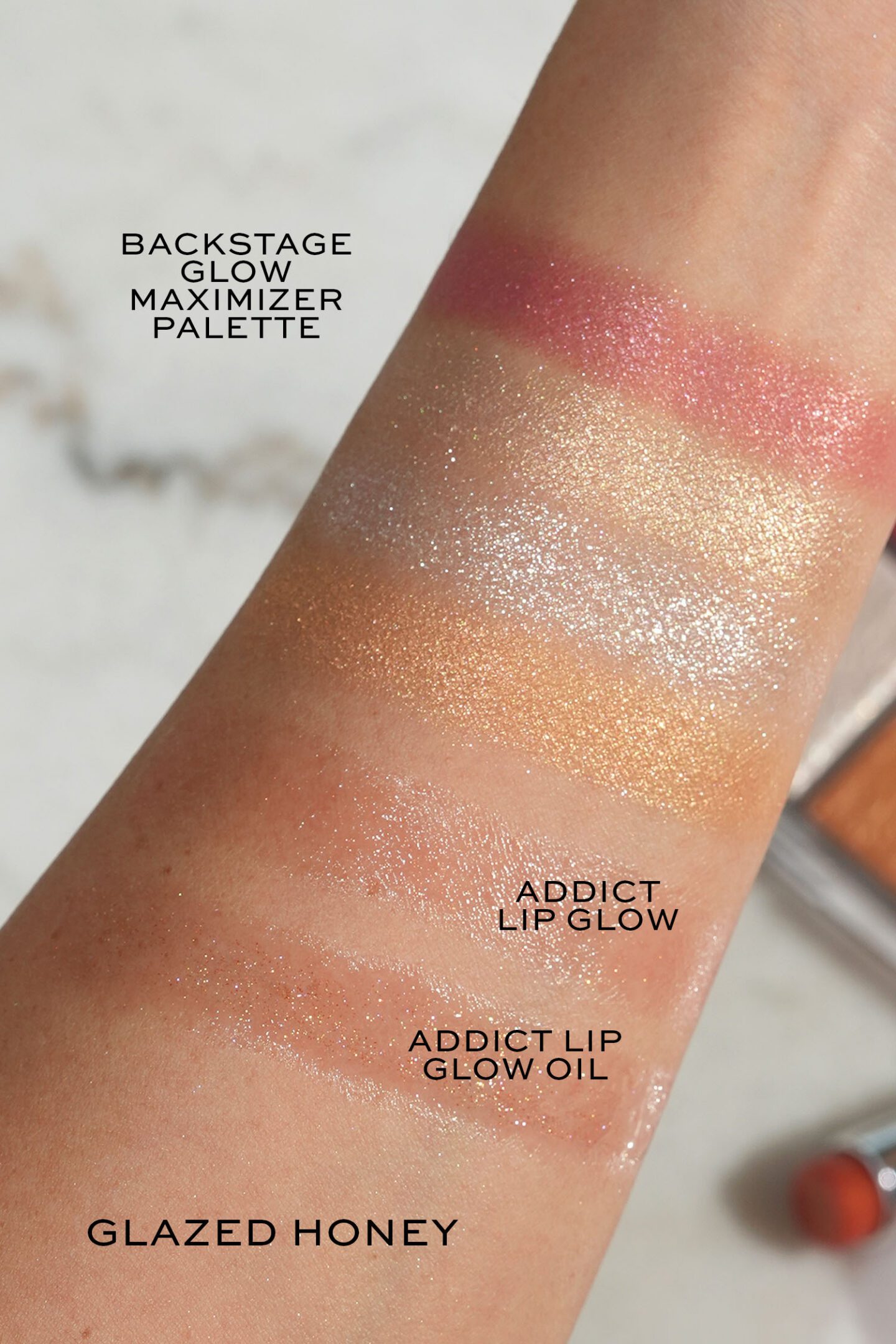 Dior Backstage Makeup Holiday 2026 - Glazed Honey swatches 