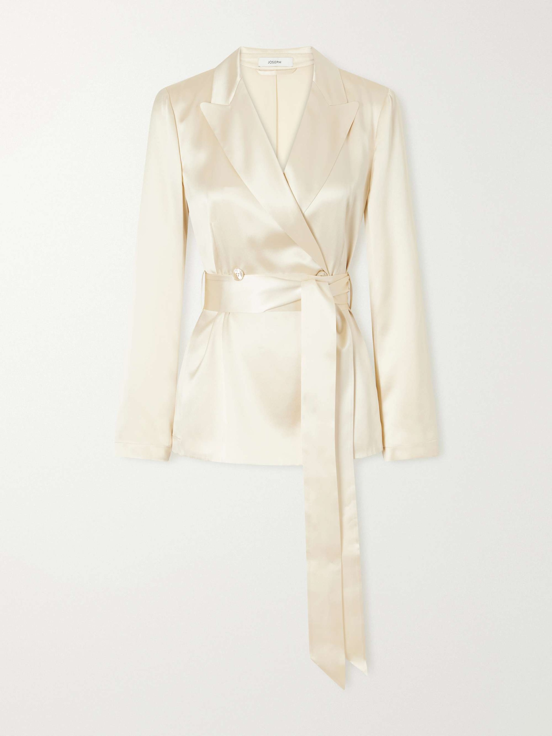 Archer Belted Silk-Satin Jacket