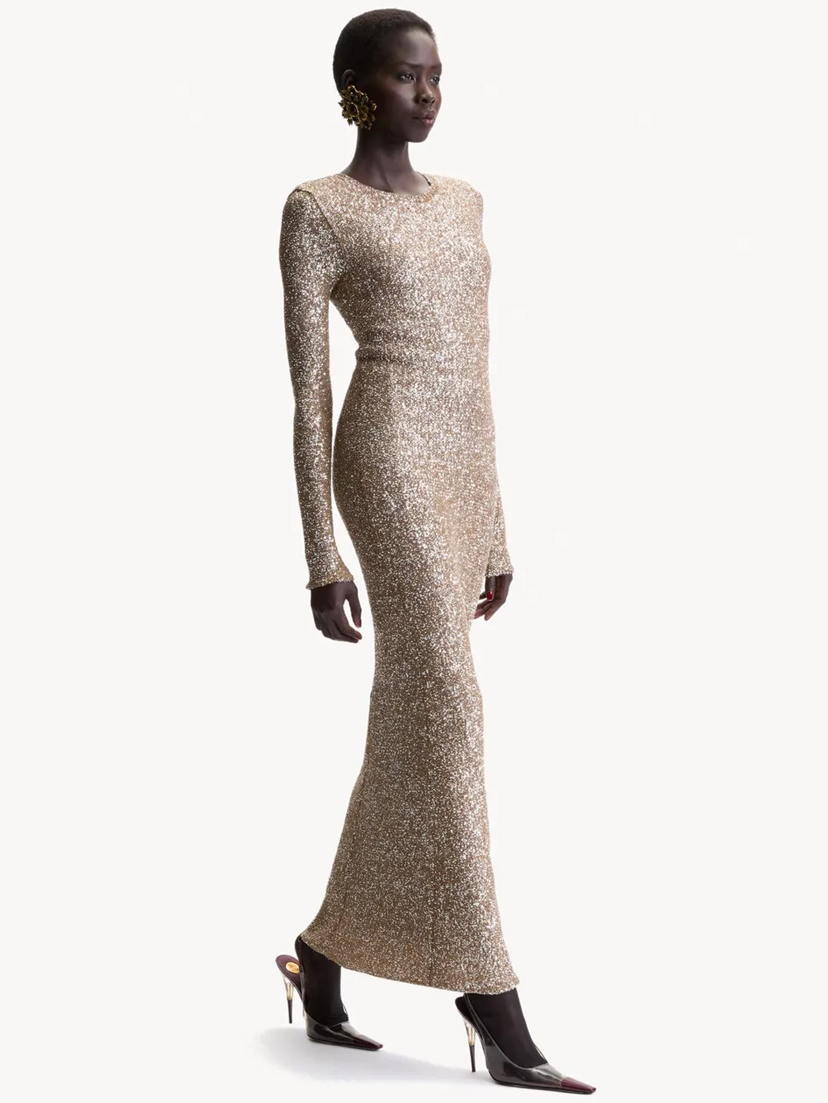 YSL, Long Sequin Dress in Knit