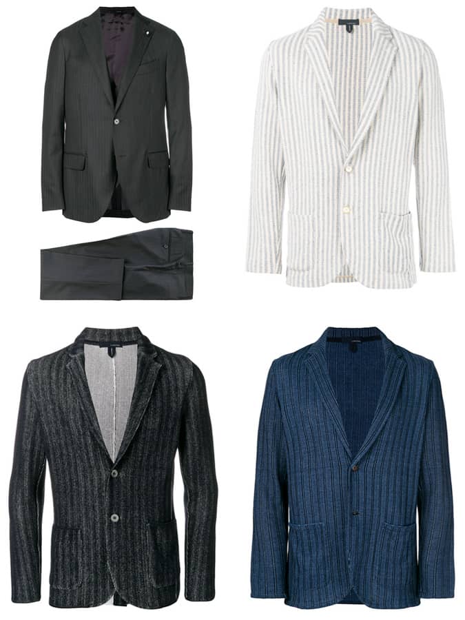 Lardini Pinstriped suits and sports coats for men